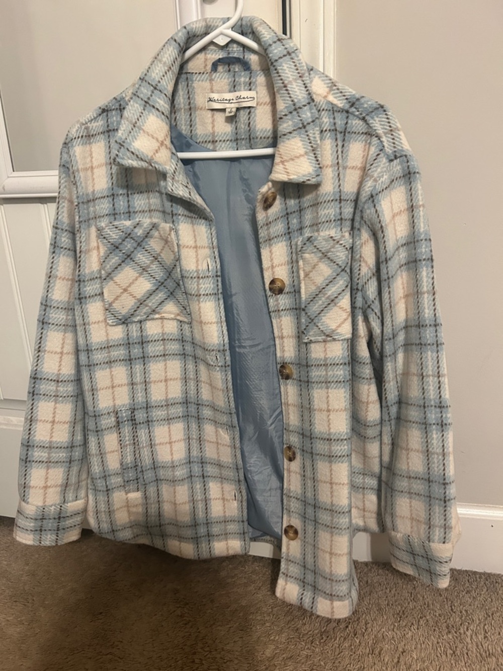 Blue & Cream Plaid Shacket
